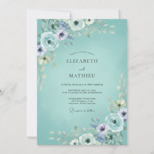 Invitation Mariage Romantique Sérénité Mousse de Mer