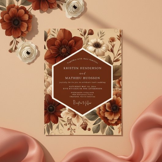 Invitation Mariage Romantique Sienne Bloom