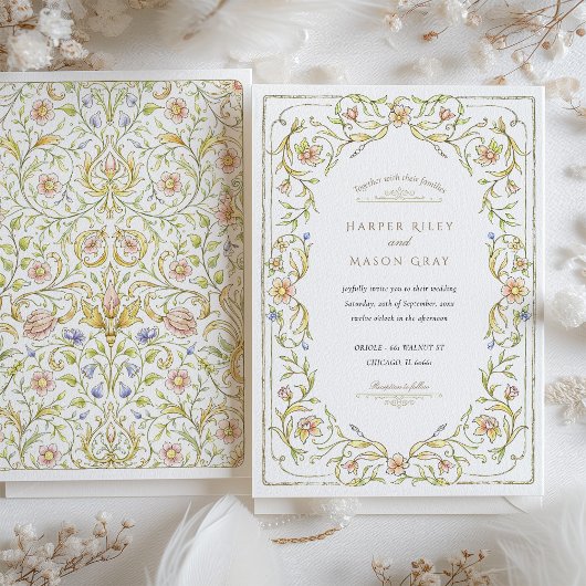 Invitation Mariage romantique Soft Floral Garden