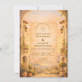 Invitation Mariage Romantique sous une Arche Espagnole (Devant)