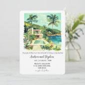 Invitation Mariage romantique sur une île tropicale (Debout devant)