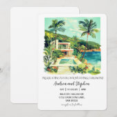 Invitation Mariage romantique sur une île tropicale (Devant / Derrière)