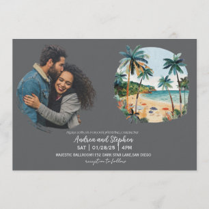 Invitation Mariage romantique sur une île tropicale