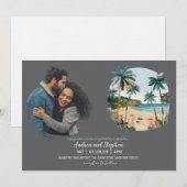 Invitation Mariage romantique sur une île tropicale (Devant / Derrière)