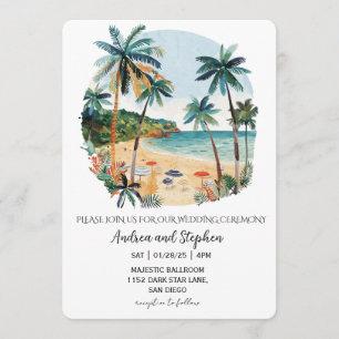 Invitation Mariage romantique sur une île tropicale