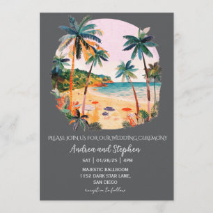Invitation Mariage romantique sur une île tropicale