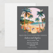 Invitation Mariage romantique sur une île tropicale (Devant / Derrière)