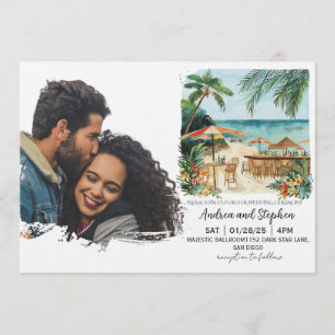 Invitation Mariage romantique sur une île tropicale