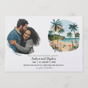 Invitation Mariage romantique sur une île tropicale