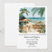 Invitation Mariage romantique sur une île tropicale (Devant / Derrière)