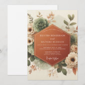 Invitation Mariage Romantique Terracotta Bloom (Devant / Derrière)