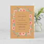 Invitation Mariage Romantique Terracotta Bloom (Debout devant)