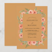 Invitation Mariage Romantique Terracotta Bloom (Devant / Derrière)