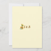 Invitation Mariage Romantique Tournesol Rustique Jaune (Dos)