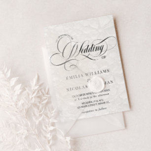 Invitation Mariage Romantique Tout En Un Noir et Blanc