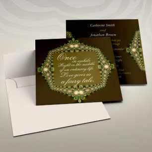 Invitation Mariage romantique vintage dentelle conte de fées
