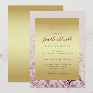 Invitation Mariage Romantique Vintage Paris France Tour Eiffe