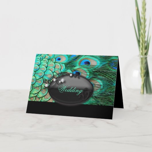 Invitation mariage romantique vintage turquoise sarcelle paon (Devant)