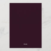 Invitation Mariage Romantique Violet Bloom (Dos)