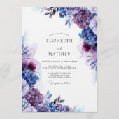 Invitation Mariage Romantique Violet Bloom (Devant)
