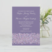 Invitation Mariage romantique violet rose Confetti Invite (Debout devant)