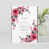 Invitation Mariage Romantique Vivid Fuchsia (Debout devant)