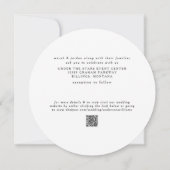 Invitation Mariage rond B/W moderne élégant et simple (Dos)