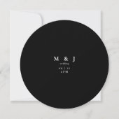Invitation Mariage rond B/W moderne élégant et simple (Devant)
