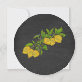 Invitation Mariage rond citron d'aquarelle (Dos)