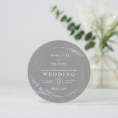 Invitation Mariage rond de lavande d'aquarelle (Debout devant)