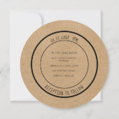 Invitation Mariage rond rustique simple tournesol (Dos)