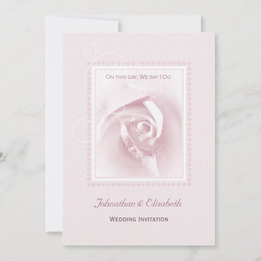 Invitation Mariage rose (Devant)