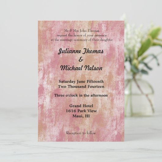 Invitation Mariage rose (Debout devant)