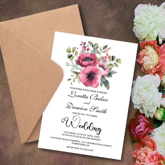 Invitation Mariage rose