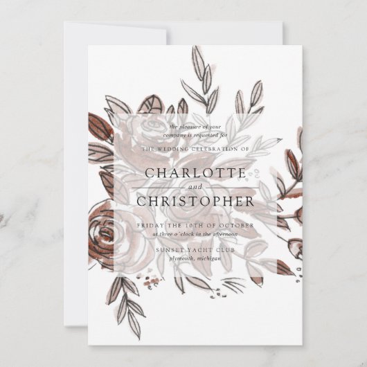 Invitation mariage rose (Devant)