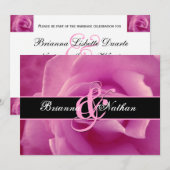 Invitation Mariage rose (Devant / Derrière)