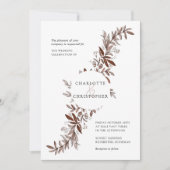 Invitation Mariage rose à l'aquarelle rose vif (Devant)