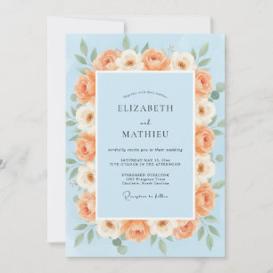 Invitation Mariage Rose Abricot en Poudre