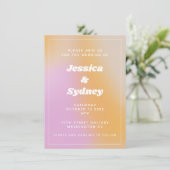 Invitation Mariage rose Abstrait moderne unique (Debout devant)