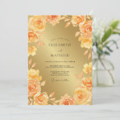 Invitation Mariage Rose Ambre Dorée (Debout devant)