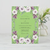 Invitation Mariage Rose Améthyste Citron (Debout devant)
