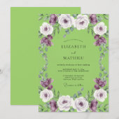Invitation Mariage Rose Améthyste Citron (Devant / Derrière)