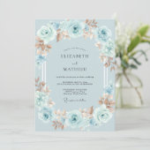 Invitation Mariage Rose Aqua Cuivre (Debout devant)