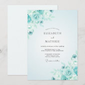 Invitation Mariage Rose Aquamarine (Devant / Derrière)