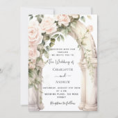 Invitation Mariage rose arche bracelet blanc (Devant)