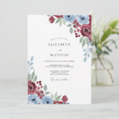 Invitation Mariage Rose Ardoise Bordeaux (Debout devant)