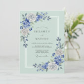Invitation Mariage Rose Ardoise Menthe (Debout devant)