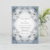 Invitation Mariage Rose Ardoise Poussiéreuse (Debout devant)