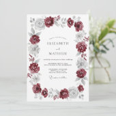 Invitation Mariage Rose Argent Marron (Debout devant)