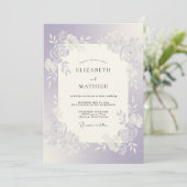 Invitation Mariage Rose Argentée Lilas (Debout devant)